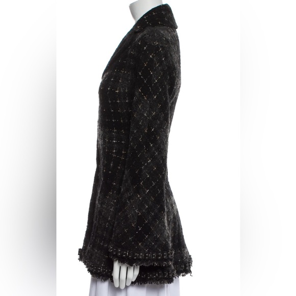 ChanelBlack Charcoal and Metallic Coat, Size 36 (XS)